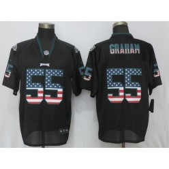 Philadelphia Eagles #55 Brandon Graham Black USA Flag Elite Nike NFL Men Jersey