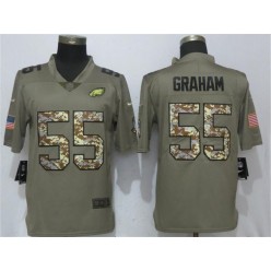 Philadelphia Eagles #55 Brandon Graham Olive Camo Salute To Service Limited Nike NFL Men Jersey