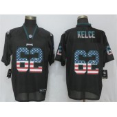 Philadelphia Eagles #62 Jason Kelce Black USA Flag Elite Nike NFL Men Jersey