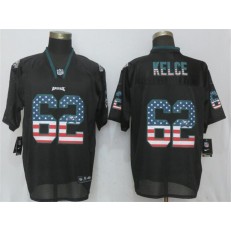 Philadelphia Eagles #62 Jason Kelce Black USA Flag Elite Nike NFL Men Jersey