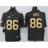 Philadelphia Eagles #86 Zach Ertz Anthracite Gold Salute To Service Limited Nike NFL Men Jersey