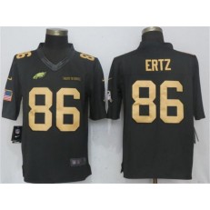 Philadelphia Eagles #86 Zach Ertz Anthracite Gold Salute To Service Limited Nike NFL Men Jersey