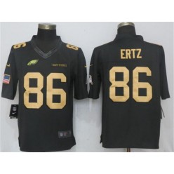 Philadelphia Eagles #86 Zach Ertz Anthracite Gold Salute To Service Limited Nike NFL Men Jersey