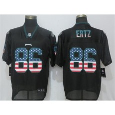 Philadelphia Eagles #86 Zach Ertz Black USA Flag Fashion Elite Nike NFL Men Jersey