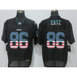 Philadelphia Eagles #86 Zach Ertz Black USA Flag Fashion Elite Nike NFL Men Jersey