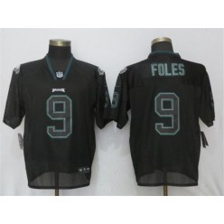 Philadelphia Eagles #9 Nick Foles Black Lights Out Elite Nike NFL Men Jersey