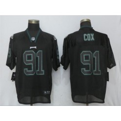Philadelphia Eagles #91 Fletcher Cox Black Lights Out Elite Nike NFL Men Jersey