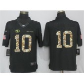 San Francisco 49ers #10 Jimmy Garoppolo Anthracite Salute To Service Limited Nike NFL Men Jersey