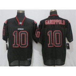 San Francisco 49ers #10 Jimmy Garoppolo Black Lights Out Elite Nike NFL Men Jersey