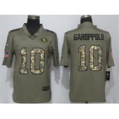San Francisco 49ers #10 Jimmy Garoppolo Olive Camo Salute To Service Limited Nike NFL Men Jersey