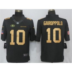 San Francisco 49ers #10 Jimmy Garoppolp Anthracite Gold Salute To Service Limited Nike NFL Men Jersey