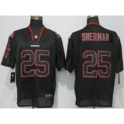 San Francisco 49ers #25 Richard Sherman Black Lights Out Elite Nike NFL Men Jersey