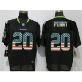 Seattle Seahawks #20 Rashaad Penny Black USA Flag Fashion Elite Nike NFL Men Jersey