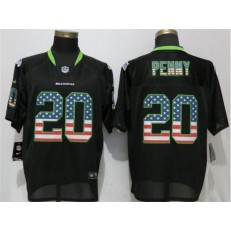 Seattle Seahawks #20 Rashaad Penny Black USA Flag Fashion Elite Nike NFL Men Jersey