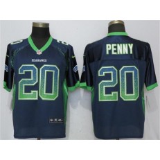 Seattle Seahawks #20 Rashaad Penny Navy Drift Fashion Elite Nike NFL Men Jersey