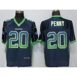 Seattle Seahawks #20 Rashaad Penny Navy Drift Fashion Elite Nike NFL Men Jersey