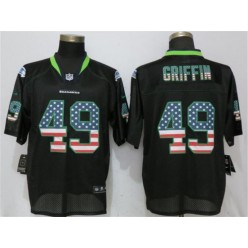 Seattle Seahawks #49 Shaquill Griffin Black USA Flag Fashion Elite Nike NFL Men Jersey