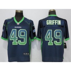 Seattle Seahawks #49 Shaquill Griffin Navy Drift Fashion Elite Nike NFL Men Jersey