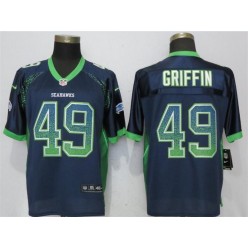 Seattle Seahawks #49 Shaquill Griffin Navy Drift Fashion Elite Nike NFL Men Jersey
