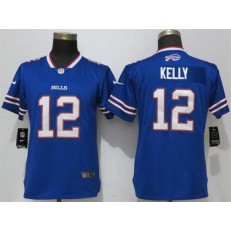 Women Nike Buffalo Bills #12 Jim Kelly Blue Vapor Untouchable Limited NFL Jersey