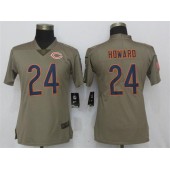 Women Nike Chicago Bears #24 Jordan Howard Olive Salute To Service Limited NFL Jersey
