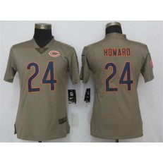 Women Nike Chicago Bears #24 Jordan Howard Olive Salute To Service Limited NFL Jersey
