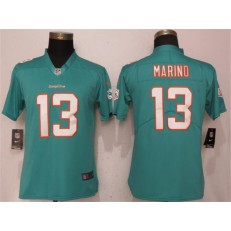 Women Nike Miami Dolphins #13 Dan Marino Aqua Vapor Untouchable Limited NFL Jersey