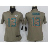 Women Nike Miami Dolphins #13 Dan Marino Olive Salute To Service Limited NFL Jersey