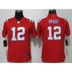 Women Nike New England Patriots #12 Tom Brady Red Vapor Untouchable Player Limited NFL Jersey
