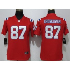 Women Nike New England Patriots #87 Rob Gronkowski Red Vapor Untouchable Limited NFL Jersey