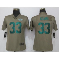 Women Nike New York Jets #33 Jamal Adams Olive Salute To Service Limited NFL Jersey
