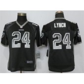 Women Nike Oakland Raiders #24 Marshawn Lynch Black Drift Fashion NFL Jersey