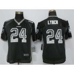 Women Nike Oakland Raiders #24 Marshawn Lynch Black Drift Fashion NFL Jersey