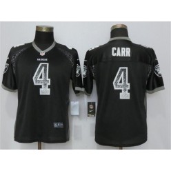 Women Nike Oakland Raiders #4 Derek Carr Black Drift Fashion NFL Jersey