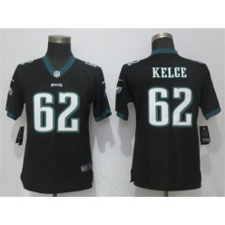 Women Nike Philadelphia Eagles #62 Jason Kelce Black Vapor Untouchable Player Limited NFL Jersey
