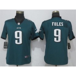 Women Nike Philadelphia Eagles #9 Nick Foles Green Vapor Untouchable Player Limited NFL Jersey
