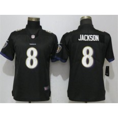 Women Nike Baltimore Ravens #8 LaMar Jackson Black Vapor Untouchable Limited NFL Jersey