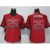 Women Nike San Francisco 49ers #25 Richard Sherman Red Drift Fashion NFL Jersey