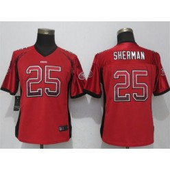 Women Nike San Francisco 49ers #25 Richard Sherman Red Drift Fashion NFL Jersey