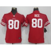Women Nike San Francisco 49ers #80 Jerry Rice Red Vapor Untouchable Player Limited NFL Jersey