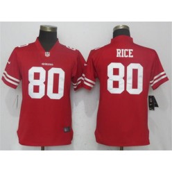 Women Nike San Francisco 49ers #80 Jerry Rice Red Vapor Untouchable Player Limited NFL Jersey