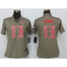 Women Nike Tampa Bay Buccaneers #13 Mike Evans Olive Salute To Service Limited NFL Jersey
