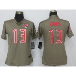 Women Nike Tampa Bay Buccaneers #13 Mike Evans Olive Salute To Service Limited NFL Jersey