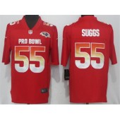 Baltimore Ravens #55 Terrell Suggs Red AFC 2018 Pro Bowl Game Nike NFL Men Jersey