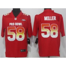 Denver Broncos #58 Von Miller Red AFC 2018 Pro Bowl Game Nike NFL Men Jersey