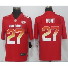 Kansas City Chiefs #27 Kareem Hunt Red AFC 2018 Pro Bowl Game Nike NFL Men Jersey
