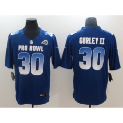 Los Angeles Rams #30 Todd Gurley II Royal NFC 2018 Pro Bowl Game Nike NFL Men Jersey