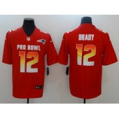 New England Patriots #12 Tom Brady Red AFC 2018 Pro Bowl Limited Nike NFL Men Jersey