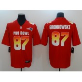 New England Patriots #87 Rob Gronkowski Red AFC 2018 Pro Bowl Limited Nike NFL Men Jersey