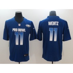 Philadelphia Eagles #11 Carson Wentz Royal NFC 2018 Pro Bowl Game Nike NFL Men Jersey
